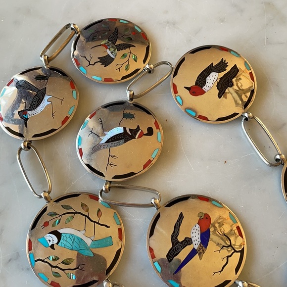 Vintage Native American Dale Edaakie Zuni Link Concho belt - Picture 11 of 16